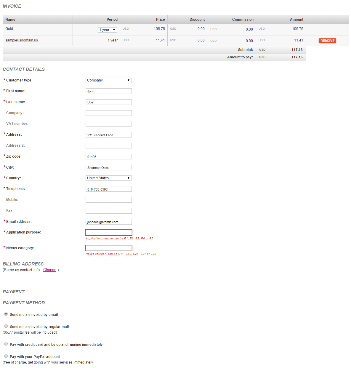 Required custom fields