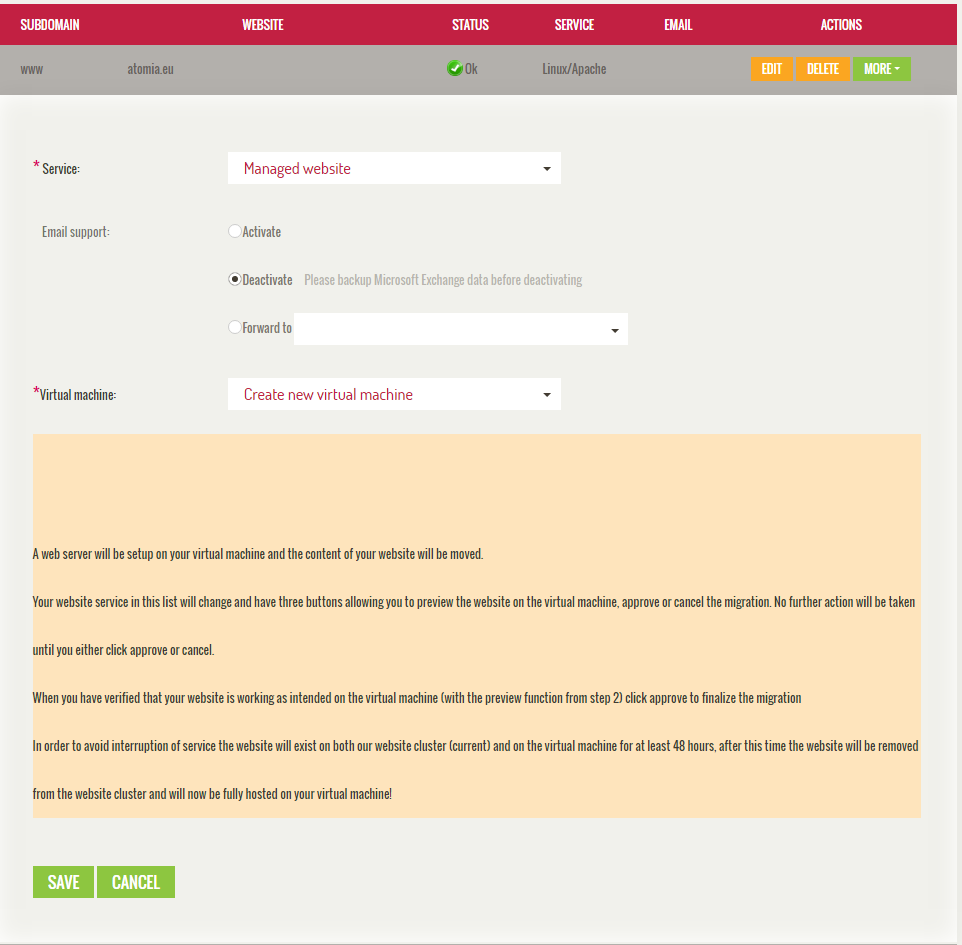 Upgrade from shared hosting to VPS