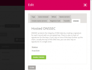 DNSSEC tab
